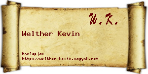 Welther Kevin névjegykártya
