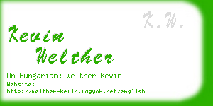 kevin welther business card